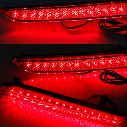 Back Bumper Reflectors Red Lens Red Light, Rear Bumper LED Reflectors Light Lamp, 2010-2013 Compatible with Honda Fit in Saudi Arabia