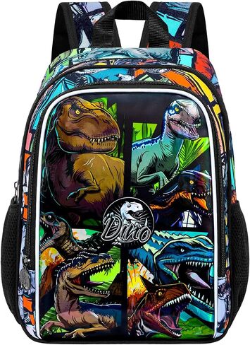 Dinosaur Backpack for Toddler Boys 2-5 Years - 13 Inch Water Resistant Preschool Bookbag with Reflective Safety Trim in Saudi Arabia