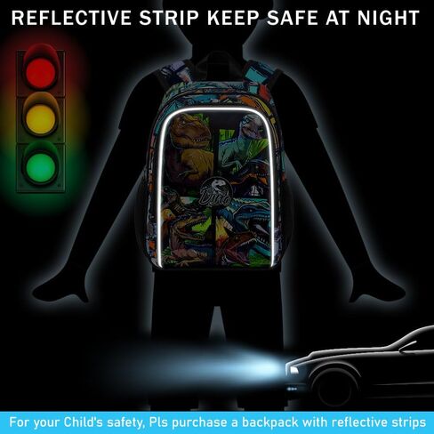 Dinosaur Backpack for Toddler Boys 2-5 Years - 13 Inch Water Resistant Preschool Bookbag with Reflective Safety Trim in Saudi Arabia