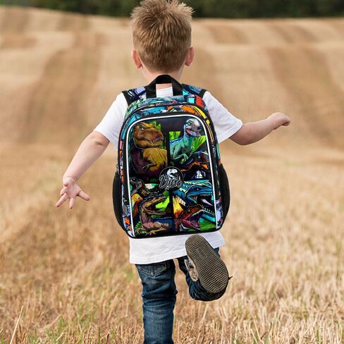 Dinosaur Backpack for Toddler Boys 2-5 Years - 13 Inch Water Resistant Preschool Bookbag with Reflective Safety Trim in Saudi Arabia