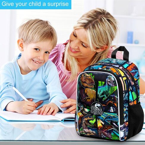 Dinosaur Backpack for Toddler Boys 2-5 Years - 13 Inch Water Resistant Preschool Bookbag with Reflective Safety Trim in Saudi Arabia