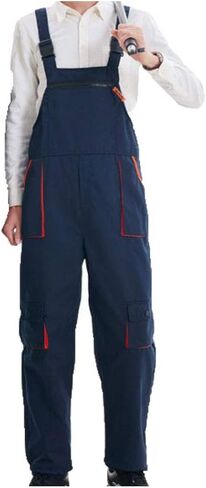 SENRISE Men's Workwear, Work Cotton Pant, Breathable Bib Overalls, with Multi Pockets and Adjustable Straps in Saudi Arabia