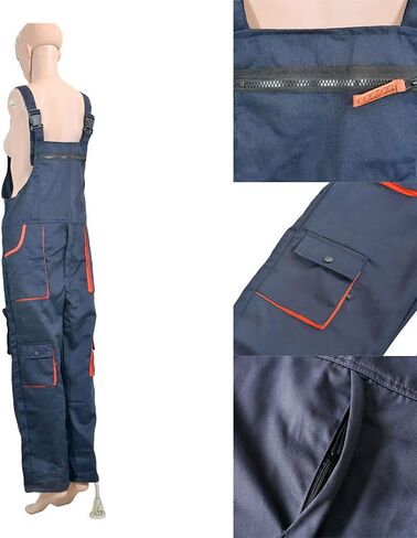 SENRISE Men's Workwear, Work Cotton Pant, Breathable Bib Overalls, with Multi Pockets and Adjustable Straps in Saudi Arabia