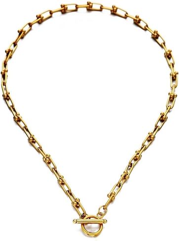 20CM/40CM/50CM Stainless Steel Chunky U Link Chain Women OT Buckle Toggle Choker New Jewelry Necklace in Saudi Arabia