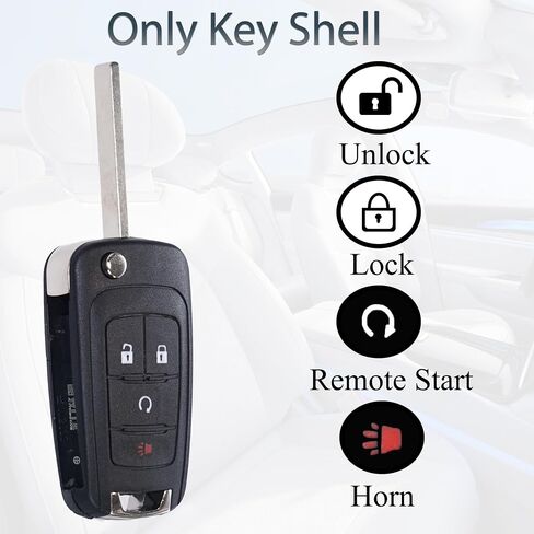 مفتاح FOB shell case تناسب Chevrolet Sonic Trax Equinox Chevy Buick Encore GMC التضاريس 4 زر قابلة للطي قابلة للطي مفتاح التحكم عن بعد استبدال غطاء FOB (KR55WK500733 ، OHT01060512 ، AVL-B01T1AC) in Saudi Arabia