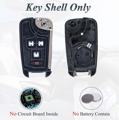مفتاح FOB shell case تناسب Chevrolet Sonic Trax Equinox Chevy Buick Encore GMC التضاريس 4 زر قابلة للطي قابلة للطي مفتاح التحكم عن بعد استبدال غطاء FOB (KR55WK500733 ، OHT01060512 ، AVL-B01T1AC) in Saudi Arabia