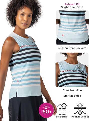Terry Cycling Jersey Womens Soleil Split Tank Top for Women, UPF 50 + Sleeveless Bike Jersey Summer Top in Saudi Arabia