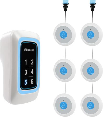 Retekess TH109S Wireless Calling System, Caregiver Pager, 850ft, 3 Reminder Modes, 5 Levels of Volume, 1 Receiver 2 Call Buttons for Elderly, Patients, Clinic, Home in Saudi Arabia