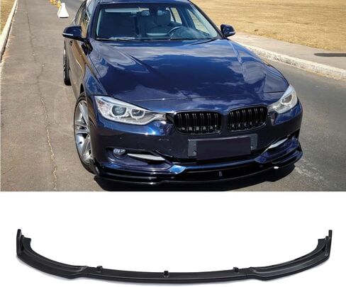 Front Bumper Lip Compatible with 2016-2018 BMW F30 3 Series 320i 325i 328i 335i 3PCS Base ABS (Gloss Black) in Kuwait