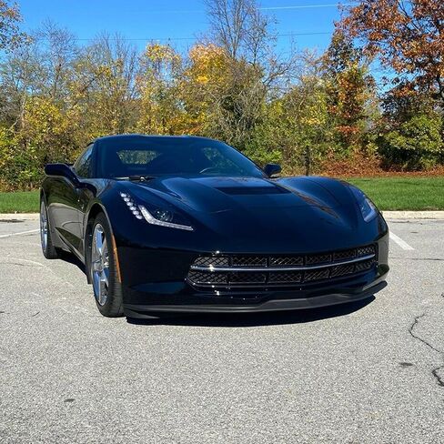 Splitter Front Lip Spoiler متوافق مع 2014-2019 C7 CHEVY CORVETTE GM C7 Z06 & GS المرحلة 1 استبدال للجزء 22922352 بلاستيك باللون الأسود in Saudi Arabia