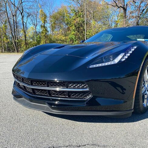 Splitter Front Lip Spoiler متوافق مع 2014-2019 C7 CHEVY CORVETTE GM C7 Z06 & GS المرحلة 1 استبدال للجزء 22922352 بلاستيك باللون الأسود in Saudi Arabia