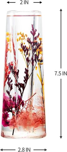 Locco Decor Acrylic Liquid 3D Floating Motion Cylinder Oval Flower Vase Boutique Floral Decoration Blue Gold Leaf in Saudi Arabia