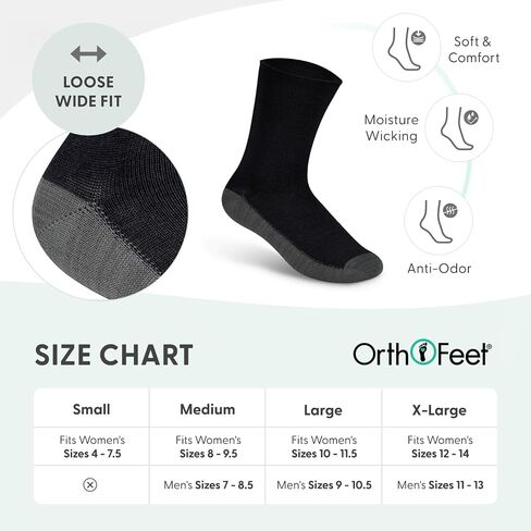 Orthofeet Non-Binding Non-Constrictive Circulation Seam Free Casual Dress Socks, 3 Pack in Saudi Arabia
