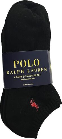 Polo Ralph Lauren Men Socks Polyester/Spandex Blend ZP113868PK6N 6 أزواج أسود (6-12) in Saudi Arabia