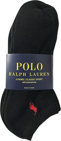 Polo Ralph Lauren Men Socks Polyester/Spandex Blend ZP113868PK6N 6 أزواج أسود (6-12) in Saudi Arabia