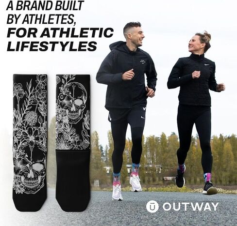 Outway Novelty Crew Socks for Men & Women, Breathable, Moisture-Wicking Athletic Calf Sock with Arch Support in Saudi Arabia