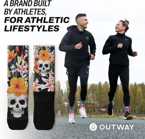 Outway Novelty Crew Socks for Men & Women, Breathable, Moisture-Wicking Athletic Calf Sock with Arch Support in Saudi Arabia
