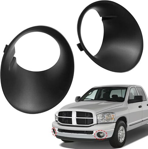 TOPUS Pair Fog Light Covers for Dodge Ram 1500 2002-2008 Ram 2500 3500 2003-2009 Driver and Passenger Side Front Bumper Trim Bezel Replace CH2598101 CH2599101 55077239AD 55077238AD in Saudi Arabia