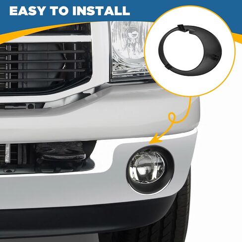 TOPUS Pair Fog Light Covers for Dodge Ram 1500 2002-2008 Ram 2500 3500 2003-2009 Driver and Passenger Side Front Bumper Trim Bezel Replace CH2598101 CH2599101 55077239AD 55077238AD in Saudi Arabia