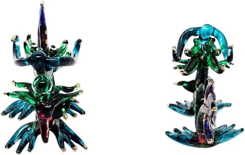 WitnyStore Tiny 3" Long Green Blue Chinese Dragon Figurine - Miniature Hand Blown Glass Mythical Creatures Colorful Crystal Animals Decorative Collectible Figurines Home Décor Gifts in Saudi Arabia