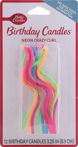 Betty Crocker BC Neon Crzy Curl Candles ، 12 CT in Saudi Arabia