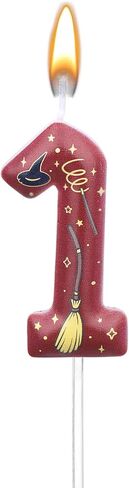 Magical Wizard Birthday Candle, Magic Theme Birthday Number Candle Cake Topper Decorations Magical Wizard Party Supplies for Boys Girls Party Favors (1) in Saudi Arabia