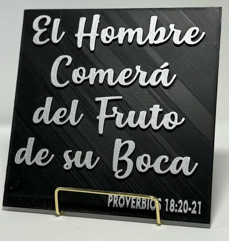 Placa, EL HOMBRE COMERA DEL FRUTO DE SU BOCA, MADE IN USA in Saudi Arabia