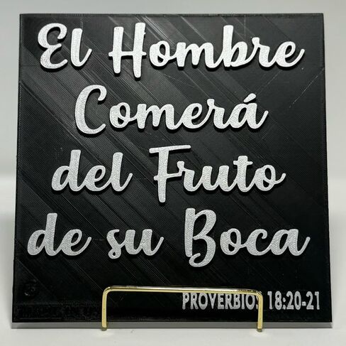 Placa, EL HOMBRE COMERA DEL FRUTO DE SU BOCA, MADE IN USA in Saudi Arabia