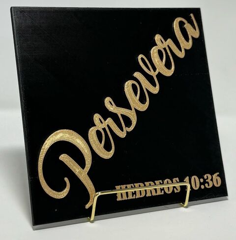 Placa: PERSEVERA, Decorative wall plaques, Christian plaques, friendship plaques, gift or memories plaques, Handmade in USA in Saudi Arabia