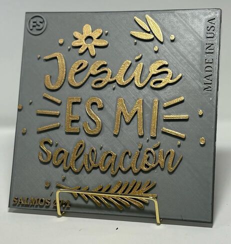 Placa: JESÚS ES MI SALVACIÓN, MADE IN USA in Saudi Arabia