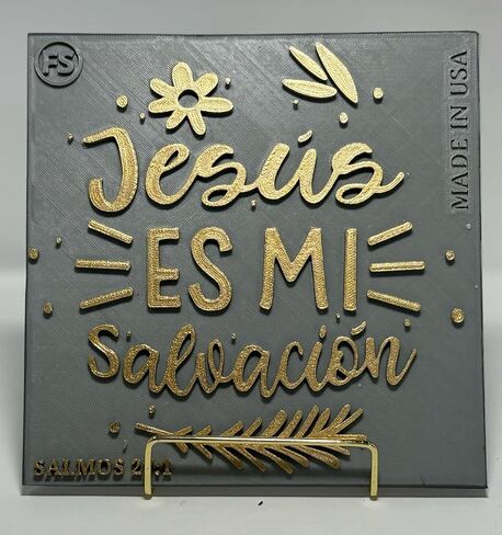 Placa: JESÚS ES MI SALVACIÓN, MADE IN USA in Saudi Arabia
