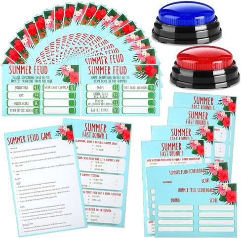 32 Pcs St. Patrick's Day Friendly Feud Game Set St. Patrick's Day Party Game Trivia Quiz 30 Card 2 Buzzer for Adults Family Irish Home Games Activities Party Supplies, Battery Not Included in Kuwait