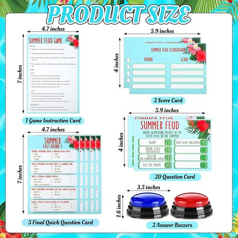 32 Pcs St. Patrick's Day Friendly Feud Game Set St. Patrick's Day Party Game Trivia Quiz 30 Card 2 Buzzer for Adults Family Irish Home Games Activities Party Supplies, Battery Not Included in Kuwait