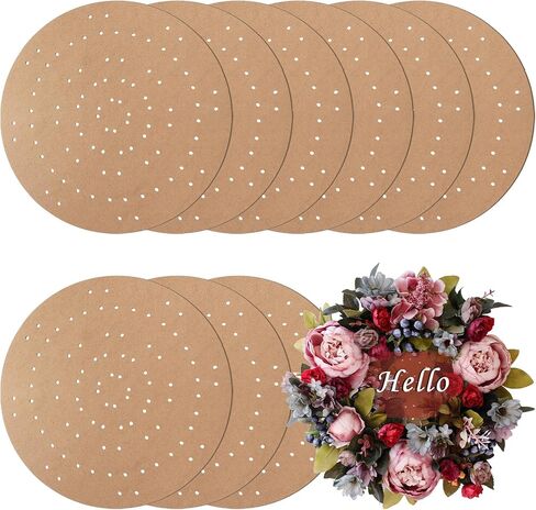 9 PCS 12 Inch Wreath Boards with Holes, Wood Wreath Forms with 100 Nylon Ties, DIY Round Wreath Frame Decorative Flower Boards Wreath Making Supplies for Wedding, Christmas, Home Decor in Saudi Arabia