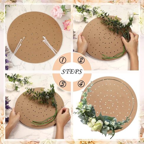 9 PCS 12 Inch Wreath Boards with Holes, Wood Wreath Forms with 100 Nylon Ties, DIY Round Wreath Frame Decorative Flower Boards Wreath Making Supplies for Wedding, Christmas, Home Decor in Saudi Arabia