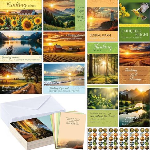 24 Pack Religious Thinking of You Cards Bulk Thinking of You Cards Religious with Envelopes Christian Greeting Cards Thinking of You Cards with Scripture Encouragement 4.5 x 6.2 Inch in Saudi Arabia