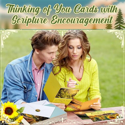 24 Pack Religious Thinking of You Cards Bulk Thinking of You Cards Religious with Envelopes Christian Greeting Cards Thinking of You Cards with Scripture Encouragement 4.5 x 6.2 Inch in Saudi Arabia