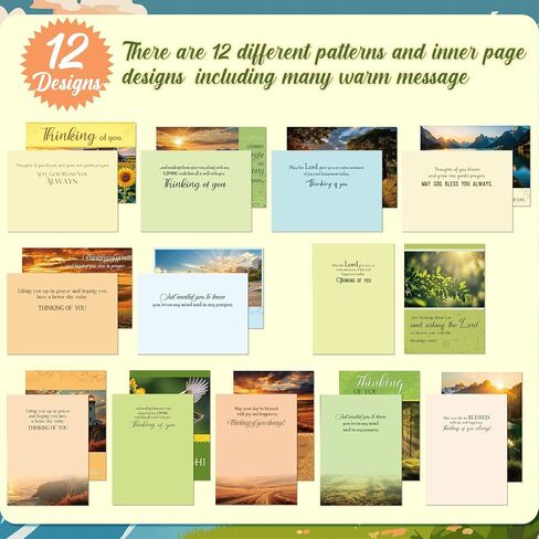 24 Pack Religious Thinking of You Cards Bulk Thinking of You Cards Religious with Envelopes Christian Greeting Cards Thinking of You Cards with Scripture Encouragement 4.5 x 6.2 Inch in Saudi Arabia