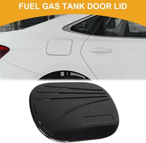 غطاء باب خزان الوقود لـ Hyundai Tucson 2019-2020 غطاء حشو الوقود غلاف رفرف لاصق من ألياف الكربون الأسود ABS حشو الوقود الغاز الباب in Saudi Arabia