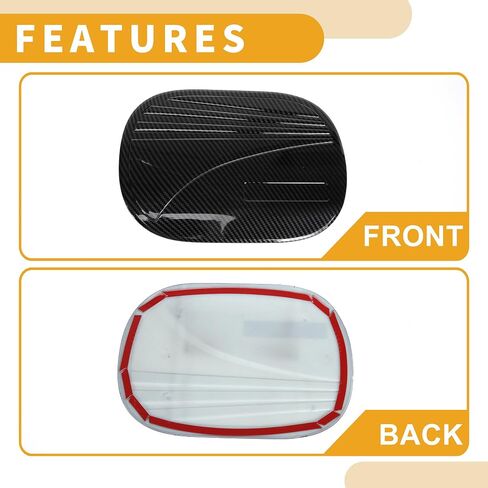 غطاء باب خزان الوقود لـ Hyundai Tucson 2019-2020 غطاء حشو الوقود غلاف رفرف لاصق من ألياف الكربون الأسود ABS حشو الوقود الغاز الباب in Saudi Arabia