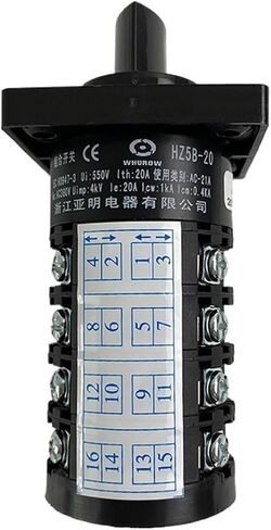 Rotary Switch HZ5B-20/4 Electric Three Positions 16 Terminals Cam Universal Changeover Switch 20A 4 Poles in Saudi Arabia