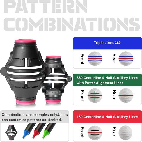1 Pack 360° Triple Line Golf Ball Marker，Golf Ball Line Marker Tool，Golf Ball Marker Stencil，Alignment Ball Marker，Golf Accessories in Saudi Arabia