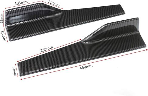 CCIYU Rocker Panel Skirt 17.75" 4" Carbon Fiber Side Skirts Compatible for B2013-2019 for Acura ILX 2009-2018 for Acura Challenger in Saudi Arabia