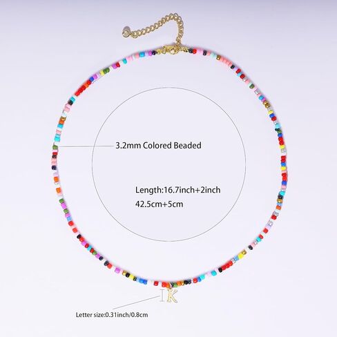 Colorful Initial Necklaces for Women, 14k Gold Plated Summer Initial Necklace Cute Beach Letter Necklace Personalized Gold Necklaces for Women Trendy Preppy Gold Jewelry for Womens in Kuwait