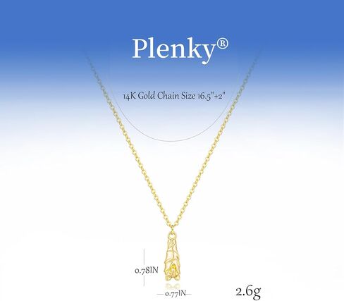 Gold Necklace for Women-14K Gold Plated Dragon,Shell, Palm Tree, Seahorse, Conch Shell,Sardines, Cowboy Boot,Bat,Bunny Pendant Beachy Jewelry for Women Gifts in Kuwait