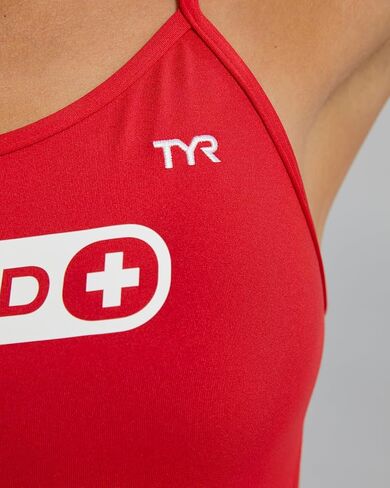 TYR Women's Solid Durafast Elite Guard Crosscut Tieback One Piece Swimsuit in Kuwait