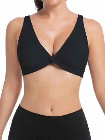 V صدرية رياضية مملوكة للنساء Crisscross مفتوحة الظهر الخزان TOP Wireless Gym Pilates Yoga Longline Bra in Kuwait