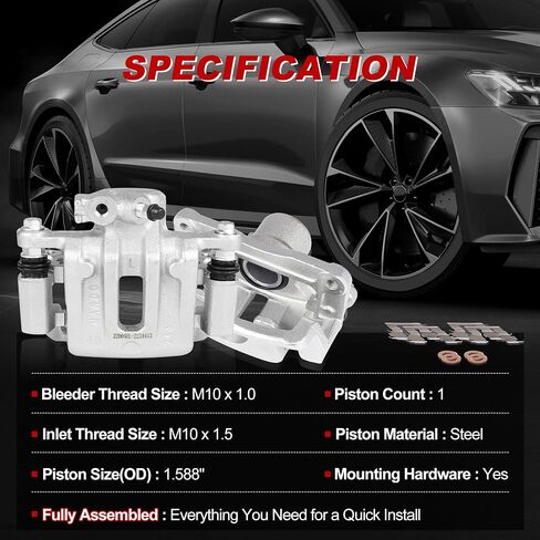 Rear Brake Caliper Set Right + Left Assembly w/Bracket 18B5041 18B5040 Compatible for Chevy Equinox Captiva Sport GMC Terrain Pontiac Torrent Saturn Vue 2007-2017 (Set of 2) in Saudi Arabia