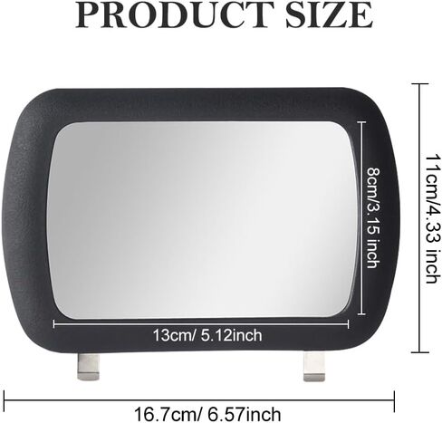 2 حزمة مقطع مرايا الحجارة ، مرآة Car Sun HD Vanity Valsors ، مرآة مستحضرات تجميلية تظلم الشمس ، مقطع على مرايا ماكياج Sun View Sun View ، إكسسوارات عالمية للسيارة ، شاحنة ، سيارات الدفع الرباعي (أسود) in Kuwait