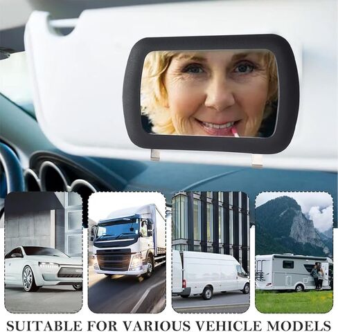 2 حزمة مقطع مرايا الحجارة ، مرآة Car Sun HD Vanity Valsors ، مرآة مستحضرات تجميلية تظلم الشمس ، مقطع على مرايا ماكياج Sun View Sun View ، إكسسوارات عالمية للسيارة ، شاحنة ، سيارات الدفع الرباعي (أسود) in Kuwait